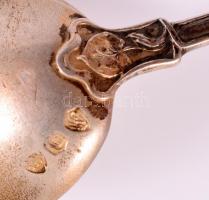 Ezüst(Ag) mokkáskanál, 5 db, jelzett, 11,5 cm, nettó: 63,7 g