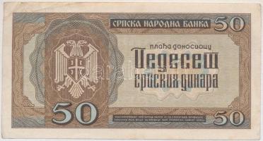 Szerbia / Német megszállás 1942. 50D T:III szép papír Serbia / German occupation 1942. 50 Dinara C:F...