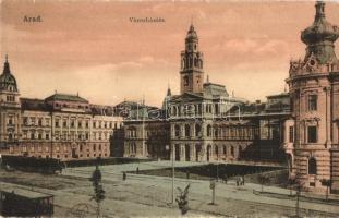 Arad, Városháza tér, városi vasút, kisvasút. Kiadja Keppich Vilmos / Town hall square, urban railway (EB)