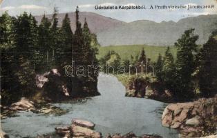 Jaremcse, Jaremcze, Yaremche (Kárpátok); Pruth vízesés / waterfall + 1940 Máramarossziget visszatért So. Stpl (RB)