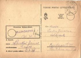 1944 Lonkai János zsidó KMSZ (közérdekű munkaszolgálatos) levele feleségének Lonkai Jánosnénak a B.736. munkatáborból / WWII Letter from a Jewish labor serviceman to his wife. Judaica (fa)