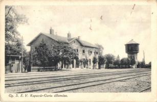 Kapuvár, Kapuvár-Garta GySEV (Győr-Sopron-Ebenfurti) vasútállomás, víztorony. Kiadja Lobenwein Harald (EB)