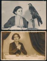 cca 1930 Hölgyek: 6 db érdekes beállítású fotó