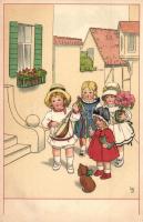 Children singing. Meissner & Buch Künstler-Postkarten Serie 2301. litho s: L.D.