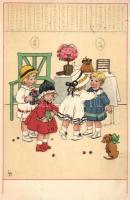 Children playing. Meissner & Buch Künstler-Postkarten Serie 2301. litho s: L.D. (EK)