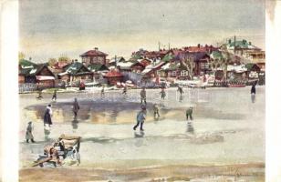 Ancient Yekaterinburg in winter, ice skating, winter sport s: Vlcek (EK)
