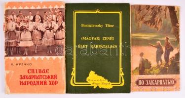 Kárpátaljai tétel: Boniszlavszky Tibor: (Magyar) zenei élet Kárpátalján.  1993., Po Zakarpatijo, Slivae Zakaroatszkij Narodny Hor. (megviselt)