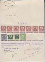 1928 Budapestvidéki Kőszénbánya Rt. fejléces számla okmánybélyegekkel