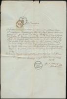 1857 Oberdöbling, az oberdöblingi plébános német nyelvű levele az 1848-49-es szabadságharcban is részt vett Festetics Miklós (1794-1857) gróf halálhíréről, 15 kr okmánybélyeggel