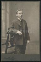 cca 1900 3 db keményhátú kabinet fotó Goszleth István műterméből 12x17 cm