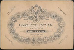 cca 1900 3 db keményhátú kabinet fotó Goszleth István műterméből 12x17 cm