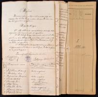 1888 Zámoly község költségvetése, testületi meghívóval, jegyzőkönyvi kivonattal. kézzel írt.