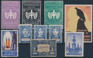 1913-1938 10 db klf régi magyar levélzáró