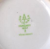 Hollóházi (Szénássy Attila) falitál, kézzel festett, jelzett, kopott aranyozással, d: 30 cm