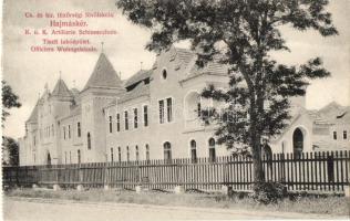 Hajmáskér, Cs. és kir. tüzérségi lövőiskola, Tiszti lakóépület / K.u.K. Artillerie Schiesschule, Officiers Wohngebäude - képeslapfüzetből / from postcard booklet (EK)