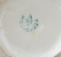 Hollóházi porcelán váza, kézzel festett, jelzett, hajszálrepedéssel, m: 20,5 cm