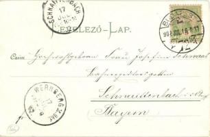 1902 Budapest, Lánchíd, rakpart, gőzhajó (EK)