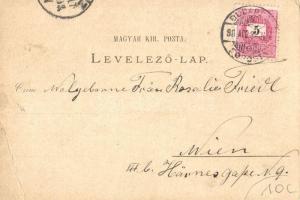 1898 Budapest, Andrássy út, Tudományos Akadémia. Louis Glaser Art Nouveau, floral, litho (EB)