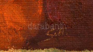 Olvashatatlan jelzéssel: Asztali csendélet. Olaj, vászon, apró lyukakkal, 50×40 cm