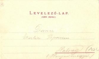 1899 Budapest, látkép, Széchenyi szobor. Art Nouveau, litho (EK)