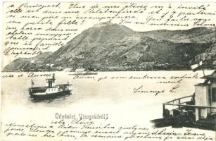 1903 Visegrád, Nagymaros-Visegrád; vár, kompállomás, komp, hajómalom. Kiadja Divald Károly (EK)