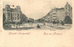 Budapest VI. Körönd az Andrássy úton, lovaskocsi. Kiadja D. Halberstadt