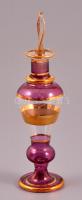 Pink parfümös üveg, aranyozással, m: 10 cm
