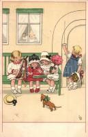 Children art postcard. Meissner & Buch Künstler-Postkarten Serie 2301. litho s: L.D.