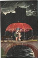 Italian art postcard with children. Anna & Gasparini 1743-3. s: Colombo