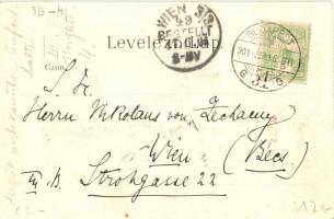 1901 Budapest VI. Andrássy út, Opera, magyar zászló. Ganz Antal 302. Art Nouveau, litho (felületi sé...