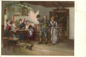 Austrian folklore in the inn. No. 7172. litho