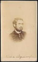 cca 1870 Greszler Imre pozsonyi theológia hallgató vizitkártya méretű fényképe