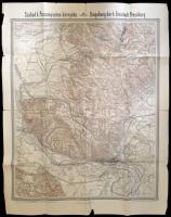 1892 Pozsony és környékének térképe, rajzolta: Stephanie A. százados, kiadja: cs. és k. katonai földrajzi intézet, szakadásokkal, 71×90 cm