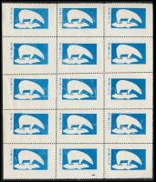 1978 Állatkert - jegesmedve levélzáró 15-ös tömbben, ritka