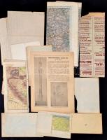 Vegyes térkép tétel (A világháború térképe, Plan von Bolzano, Máramaros vármegye térképe, stb.), 13 db
