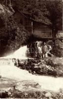 Csernahévíz, Toplec, Toplet; Br. Schmidt malom Vízturbina a Börzényi-szorosban katonával / watermill with soldier. photo