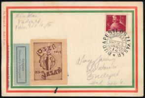 1947 Budapesti őszi vásár nyomtatvány levélzáróval, futott