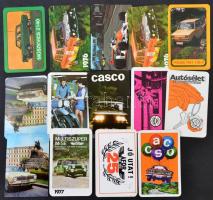 cca 1970-1980  kb 80 db kártyanaptár, autó, vadászat, és öltözködés témában