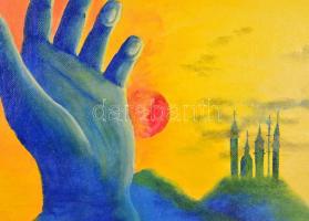 Blaskó Zoltán (?-): Azért vagy itt.. Olaj, farost, jelzett, keretben, 83×60 cm