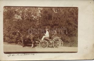 8db fotó képeslap a tízes évekből közte díjugratás, lovasok, tenisz, kutyák stb