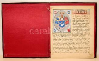 1894 dekoratív kézzel festett humoros oklevél