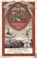 3 db RÉGI horvát városképes lap; Zagreb, Trogir, Tersattói Mária Kegykép litho / 3 pre-1945 Croatian town-view postcards; Zagreb, Trogir, Trsat Pilgrimage church litho