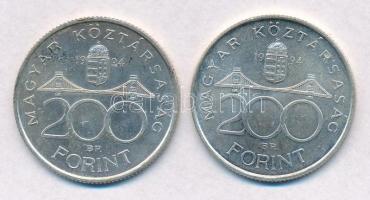 1994. 200Ft Ag "Deák" (2x) T:2