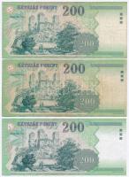 1998-2007. 200Ft (5xklf) mind különféle évszám vagy sorszámjel T:III,III-