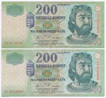 1998-2007. 200Ft (5xklf) mind különféle évszám vagy sorszámjel T:III,III-