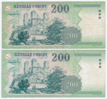 1998-2007. 200Ft (5xklf) mind különféle évszám vagy sorszámjel T:III,III-