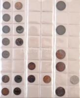 ~ 150db-os magyar, és nagyrészt osztrák fémpénz tétel négygyűrűs berakóban T:vegyes