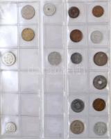 ~42db-os magyar és külföldi fémpénz tétel háromgyűrűs berakóban T:vegyes