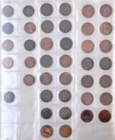 ~299db-os fémpénz gyűjtemény négygyűrűs berakóban, nagyrészt pengő-forint érmék, közte kevés római, ...