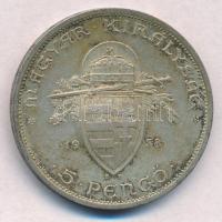 1938. 5P Ag "Szent István" T:1-,2 patina
Adamo P8.1